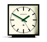 NEWGATE® Amp Reloj de Escritorio | Diseño de Reloj de estación Cuadrada | Caja Negra con manecillas Verdes | Estilo Moderno para Escritorio, Mesa, repisa de la Chimenea, estantería o mesita de Noche