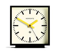 NEWGATE® Amp Reloj de Escritorio | Diseño de Reloj de estación Cuadrada | Estuche Negro con manecillas Amarillas | Estilo Moderno para Escritorio, Mesa, repisa de la Chimenea