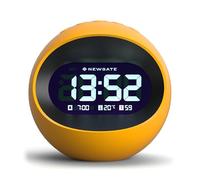 NEWGATE® Centre of The Earth Despertador | Reloj LCD Digital Retro Redondo | Amarillo | Ideal para la cabecera del Paciente, el Escritorio o la estantería | Accesorio Retro para Dormitorio y Oficina