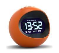 NEWGATE® Digital Center of The Earth Despertador - Reloj de cabecera - Reloj de sobremesa - Reloj de Mesa - Reloj Digital - Despertador Digital - Pantalla LCD - Reloj de Oficina (Naranja)