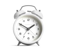 NEWGATE® Charlie Bell Echo Despertador | Versión Moderna del clásico Reloj de Campana Doble | Blanco | Números fáciles de Leer | Ideal para la cabecera del Paciente | Accesorio Retro Moderno