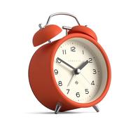 NEWGATE® Charlie Bell Echo Despertador | Versión Moderna del clásico Reloj de Campana Doble | Naranja | Números fáciles de Leer | Ideal para la cabecera del Paciente | Accesorio Retro Moderno