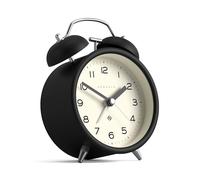 NEWGATE® Charlie Bell Echo Despertador | Versión Moderna del clásico Reloj de Campana Gemela | Negro | Números fáciles de Leer | Ideal para la mesilla o estantería | Accesorio Moderno Retro