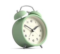 NEWGATE® Charlie Bell Echo Despertador | Versión Moderna del clásico Reloj de Campana Gemela | Neo Mint | Números fáciles de Leer | Ideal para la mesilla o estantería | Accesorio Moderno Retro