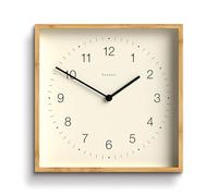 NEWGATE® Fiji Reloj de Pared | Reloj Cuadrado de bambú de inspiración escandinava | 30cm | Diseño Moderno y Minimalista para Cocina, salón u Oficina