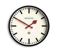 NEWGATE® Reloj de Pared de Metal para Equipaje, Reloj de Pared, Reloj de estación de diseño, Reloj de Cocina, Reloj de Oficina, Reloj Redondo, Reloj Retro, Reloj de Metal, Caja Negra/manecillas Rojas