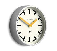 NEWGATE® Luggage Reloj de Pared | Reloj Moderno de estación de Metal Retro | 30cm | Caja metálica galvanizada Profunda con manecillas Amarillas | Estilo Vintage contemporáneo