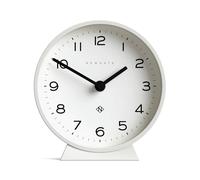 NEWGATE® M Mantel Echo Reloj de sobremesa | Diseño Redondo Moderno | Blanco | Números fáciles de Leer | Estilo contemporáneo para Escritorio, Mesa, estantería o mesita de Noche