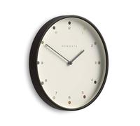 NEWGATE® Mr Clarke Reloj de Pared | Reloj Grande de Madera contrachapada de inspiración escandinava | 40cm | Caja de Madera Oscura con Esfera de Puntos de diseño | Diseño Moderno y Minimalista