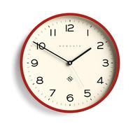 NEWGATE® Number Three Echo Reloj de Pared | Reloj Redondo Moderno | 37cm | Rojo | Números fáciles de Leer | Ideal para Cocina, Sala de Estar u Oficina