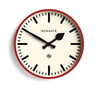 NEWGATE® Number Three Railway Reloj de Pared | Reloj Moderno de estación de inspiración Retro | 37cm | Rojo | Esferas marcadoras | Estilo de Mediados de Siglo para Cocina, salón u Oficina