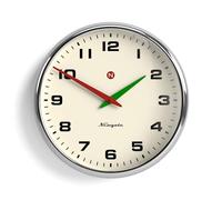 NEWGATE® Superstore Reloj de Pared | Reloj Retro Grande de Metal | 40cm | Acabado Cromado | Lente de Vidrio Convexa | Pieza de diseño para Cocina, salón u Oficina