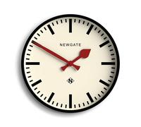 NEWGATE® Universal Reloj de Pared | Gran Reloj estación Vintage Moderno | 43cm | Caja de Metal Negro Mate Profundo con Agujas de Metal Rojo | Estilo de Mediados de Siglo para Cocina