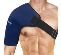 NEWGO Large Shoulder Ice Pack Reusable Hot and Cold Compress Ice Pack for Rotator Cuff Injuries - Black Blue