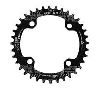 Newgoal BCD104 eslabón de Cadena Simple Estrecho y Ancho, Plato de manivela, Corona Ancha y Estrecha, 32T / 34T / 36, Piezas de reparación para Exteriores de Bicicleta de montaña, Negro 36T