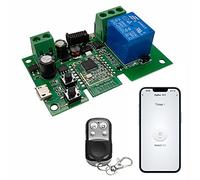 Newgoal Tuya Zigbee Módulo de relé inteligente de 1 canal USB5V 7-32V Micro interruptor con interruptor de luz de control remoto RF de 433MHz Compatible con Alexa Google Home (requiere ZigBee Hub)