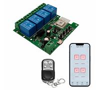 Newgoal Tuya Zigbee Módulo de relé inteligente de 4 canal USB5V 7-32V Micro interruptor con interruptor de luz de control remoto RF de 433MHz Compatible con Alexa Google Home (requiere ZigBee Hub)