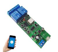 Newgoal WiFi Jog Relay Interruptor momentáneo/autobloqueante Módulo de bricolaje Automatización inteligente del hogar eWeLink APP Control compatible Alexa/Google Assistant/IFTTT (ST-DC2)