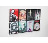 NewGround Designs Barra para DVD y Bluray, Soporte de Pared, Estantería de Exhibición (para 8 películas), Steelbook, Soporte, Montaje en Pared