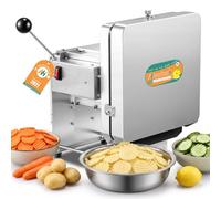 Newhai Cortador automático de patatas comercial ondulado, 150 kg/h | Cuerpo de acero inoxidable y motor de cobre, grosor de 1 a 4 mm, fácil de limpiar