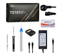 NewHail TS101 65W soldador eléctrico portátil inteligente Kit de soldador rápido de calor integrado DC 5525 Sensores de aceleración STM32, fuente de alimentación, cable de soldadura, soporte