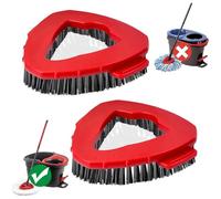 NEWHE 2 estropajos para Vileda Turbo EasyWring,Triangle Mop Spin Mop Head Ersatz,Bodenwischer Scheuerbürste Reinigungsbürste für Badezimmer und Küchenfliesen