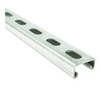 Newhouse Electric 1-5/8 pulg Canal de puntal de metal de calibre 14 con parte trasera ranurada | El canal en U de acero de media ranura es metal pregalvanizado y 2 pies de largo | para un máximo apoyo