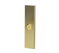 Newhouse Hardware Botón rectangular de metal iluminado con cable en latón satinado cepillado BT6RL-SB, para timbre de puerta, zumbador o timbre, solo botón de timbre de puerta, botón de timbre con luz