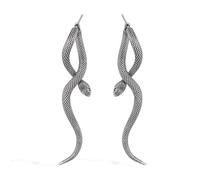 NewHuajiava Pendientes envueltos en serpentina de acero inoxidable para mujer, personalizados, modernos y llamativos, versátiles para fiestas y uso diario