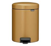 brabantia Cubo con Pedal Newicon, 5 Litros, Cubo Interior de Plástico - Warm Gold brabantia