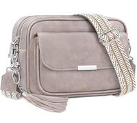 NEWIROVE Bolso Mujer Bandolera Mediano Bolso Bandolera Mujer Piel PU Bolso Cruzado De Mujer Con Correa Ancha Ajustable Bolsos Bandolera Para Compras, Viaje. Arcilla Clara