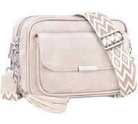 NEWIROVE Bolso Mujer Bandolera Mediano Bolso Bandolera Mujer Piel PU Bolso Cruzado De Mujer Con Correa Ancha Ajustable Bolsos Bandolera Para Mujer Damas Compras, Viaje y Trabajo. Beige