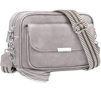 NEWIROVE Bolso Mujer Bandolera Mediano Bolso Bandolera Mujer Piel PU Bolso Cruzado De Mujer Con Correa Ancha Ajustable Bolsos Bandolera Para Mujer Damas Compras, Viaje y Trabajo. Gris Pálido