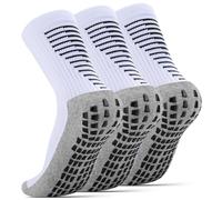 NEWIROVE Calcetines Futbol Niño Calcetines Futbol Antideslizantes Niños Medias Futbol Niños Calcetines Deporte Transpirables para 9-12 años Futbol,Baloncesto,3Pares,Blanco M