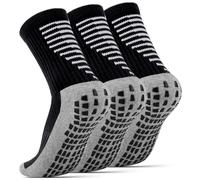 NEWIROVE Calcetines Futbol Niño Calcetines Futbol Antideslizantes Niños Medias Futbol Niños Calcetines Deporte Transpirables para 9-12 años Futbol,Baloncesto,3Pares,Negro M