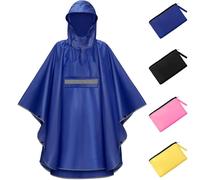 NEWIROVE Chubasquero Niño Capa Chuva Criança Ligero Poncho Impermeable Niño Plegable Poncho Lluvia Unisex Chubasquero Niña Poncho Con Rayas Reflectantes Para Infantil 120-140 cm