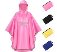 NEWIROVE Chubasquero Niño Capa Chuva Criança Ligero Poncho Impermeable Niño Plegable Poncho Lluvia Unisex Chubasquero Niña Poncho Con Rayas Reflectantes Para Infantil 120-140 cm