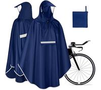 NEWIROVE Poncho Lluvia Bicicleta Plegable Chubasquero Ciclismo Ligeras Poncho Impermeable Hombre Y Mujer Capa Bicicleta Lluvia Con Reflector Chubasquero Poncho, Azul