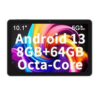 NEWISION Tableta Android, procesador Octa-Core de 10 pulgadas Android 13 tabletas con 8 GB de RAM, 64 GB 1 TB expandido, pantalla táctil IPS HD de 1280 x 800, WiFi 5G, batería de 6000 mAh, Bluetooth,