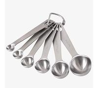Newk 6 cucharas medidoras, juego de herramientas de medición de cocina de metal de acero inoxidable para ingredientes secos y líquidos
