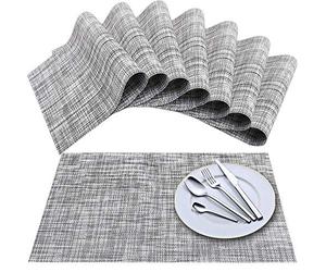 Newk Mantel Individual, Juego de 8, tapetes de Mesa Tejidos de Vinilo de Tejido Cruzado, Juego de tapetes de Mesa Lavables con Aislamiento Antideslizante
