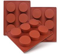 Newk Molde cilíndrico de silicona, 3 paquetes de moldes redondos de 6 cavidades de 2 pulgadas para cupcakes, para jabón hechos a mano, magdalenas, pasteles de queso