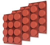 Newk Molde cilíndrico de silicona, 4 paquetes de moldes cilíndricos redondos de 12 cavidades para paletas de pasteles, molde de jabón, molde de galletas de chocolate, bomba de baño, pastel de queso