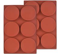 Newk Molde redondo de silicona para tartas, 2 paquetes de discos de silicona de 6 x 4 pulgadas, como molde para tartas, posavasos de resina, jabón hecho a mano