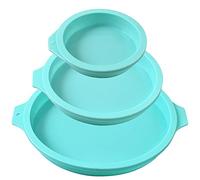 Newk Molde redondo de silicona para tartas, 3 paquetes de molde de disco para pasteles, posavasos de resina, jabón hecho a mano, 4 pulgadas + 6 pulgadas + 8 pulgadas