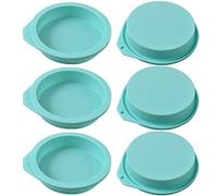 Newk Molde redondo de silicona para tartas, 6 paquetes de moldes de silicona de 4 pulgadas para hornear pasteles de capa, de queso o arco iris, posavasos de resina