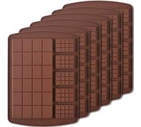 Newk Moldes de silicona para chocolate, caramelos y barras energéticas, paquete de 6