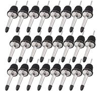 Newk Vertedor de acero inoxidable, 24 paquetes de vertedores para botellas clásicas con boquilla cónica y tapones de goma, aptos para verter licores, vinagre, jarabe o aceites de oliva