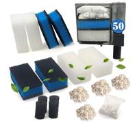 NEWKE Juego de 4 filtros de repuesto para AquaClear 50, paquete de 16 filtros de tanque de filtración de tres etapas, filtro de tanque de peces para acuarios de 20 a 50 galones