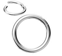 NewkeepsR 1.6mmx10mm Aro de titanio con bisagra tipo segmento clicker sin costuras para la nariz, pendiente de trago y cartílago transversal para mujer